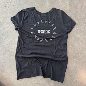 Vintage Y2K Victoria's Secret PINK Microbling Spellout Graphic Lounge Tee Small